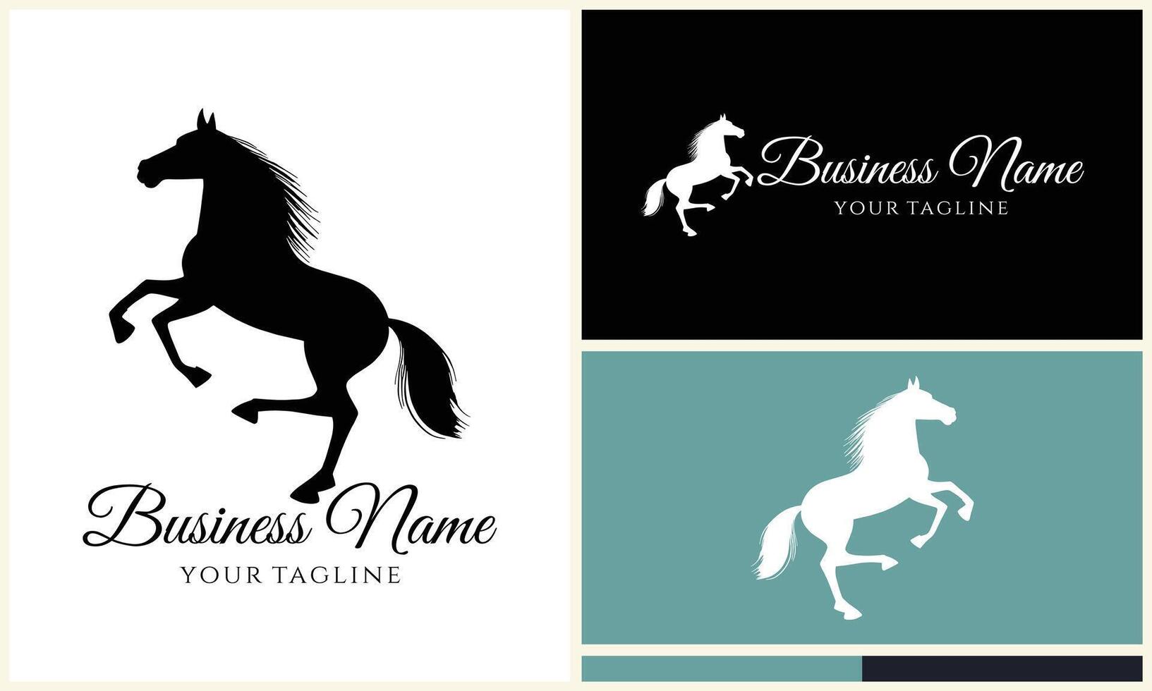 silhouet vector paard logo sjabloon