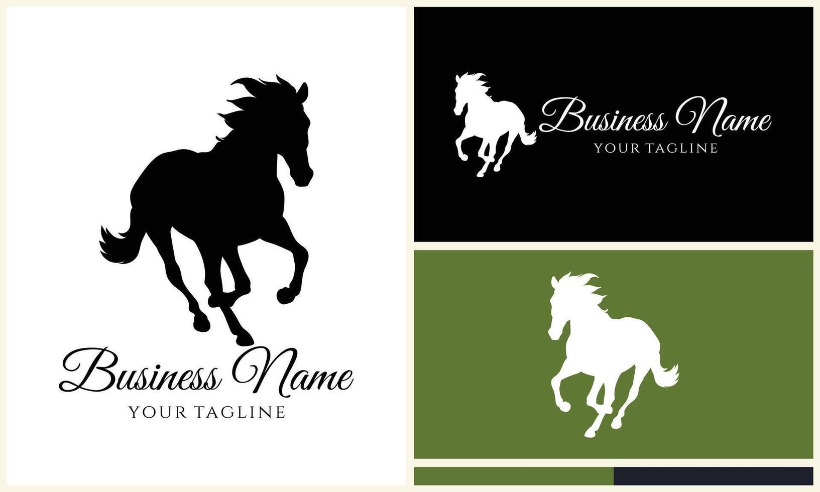 silhouet vector paard logo sjabloon