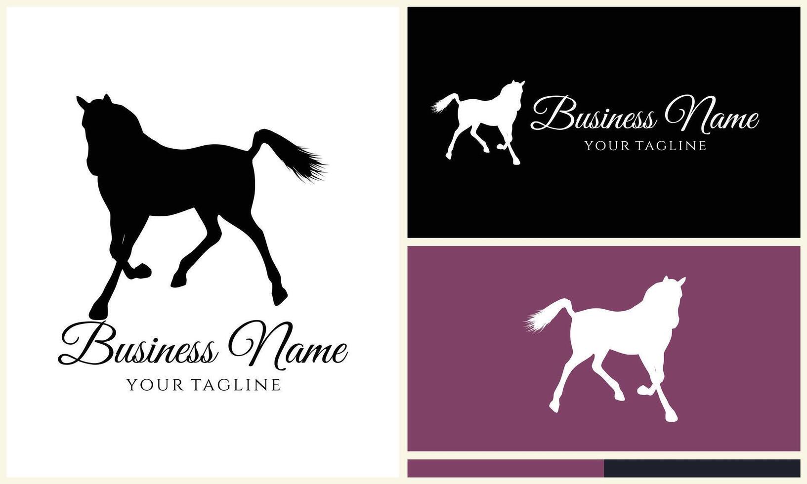 silhouet vector paard logo sjabloon