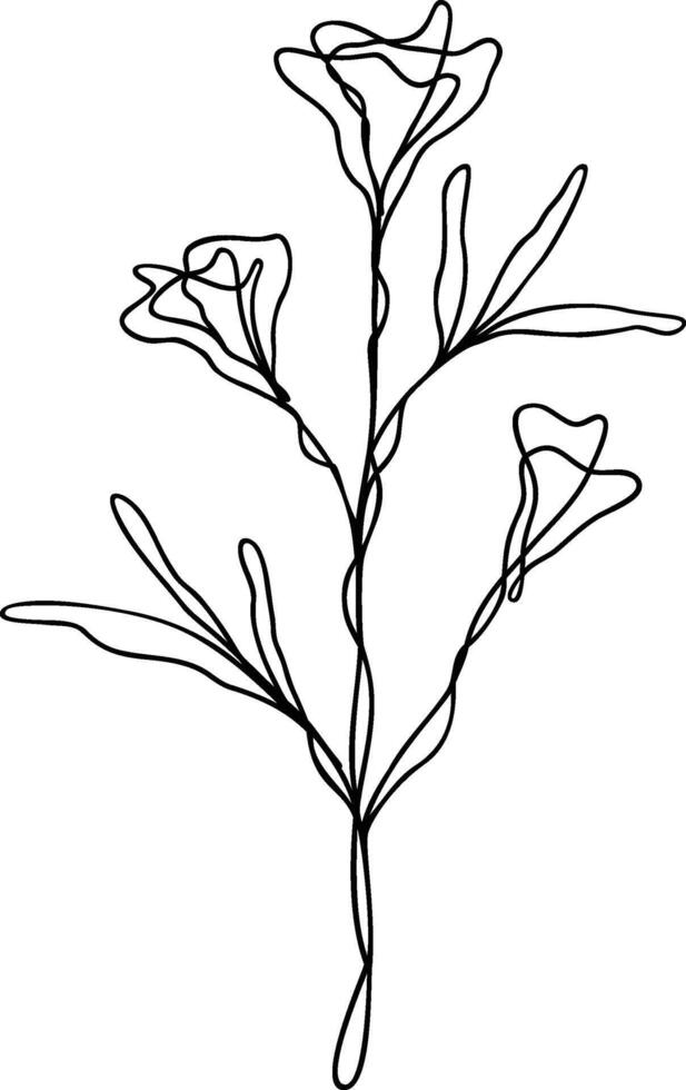 bloem doorlopend lijn kunst vector