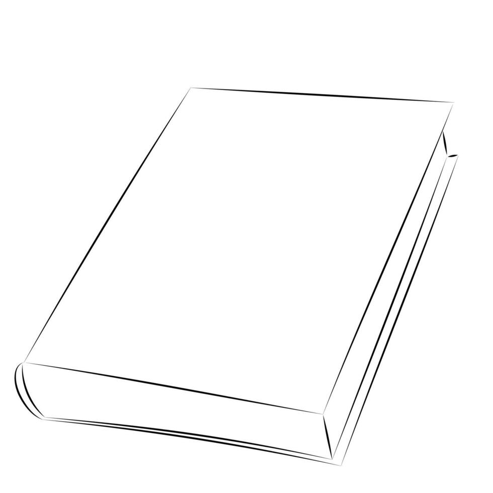 Gesloten boek schetsen, isoleren Aan wit, vlak vector