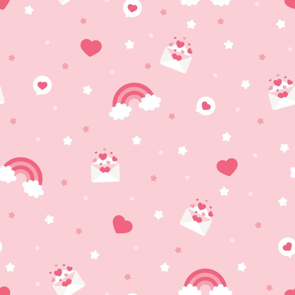 naadloos Valentijnsdag dag patroon Aan een roze achtergrond vector