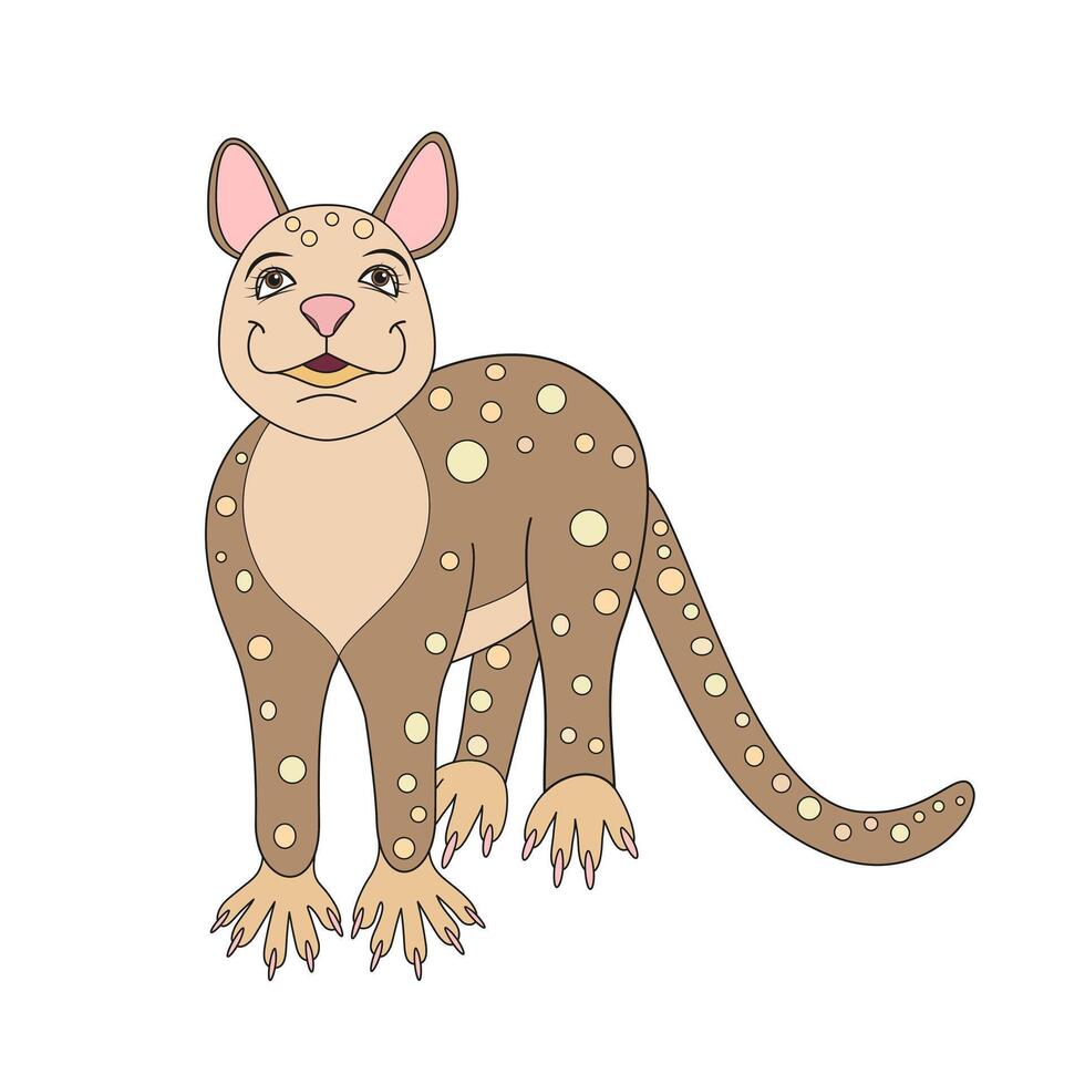 tijger quoll dier. tekenfilm gekleurde vector. clip art vector