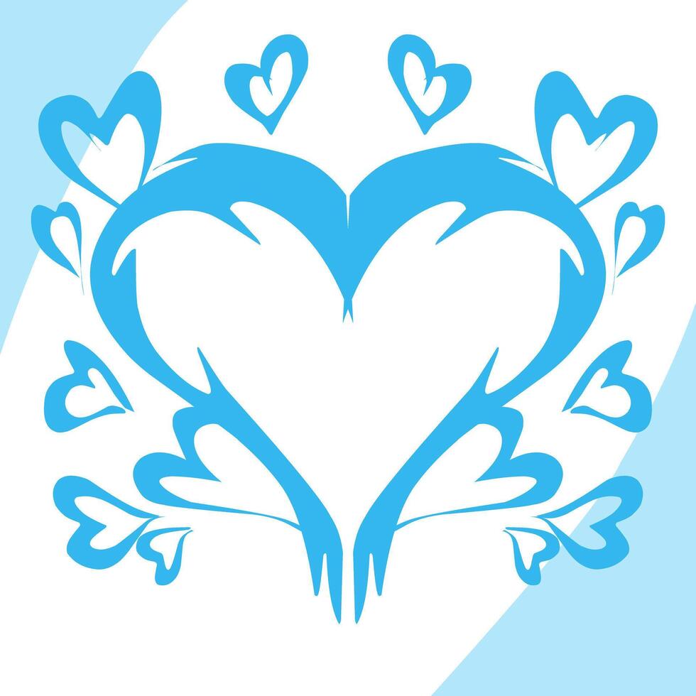 illustratie achtergrond met liefde vorm blauw kleur Valentijn thema, deze ontwerp is geschikt voor fotogesprek, sociaal media, achtergronden, kaarten, stickers. vector