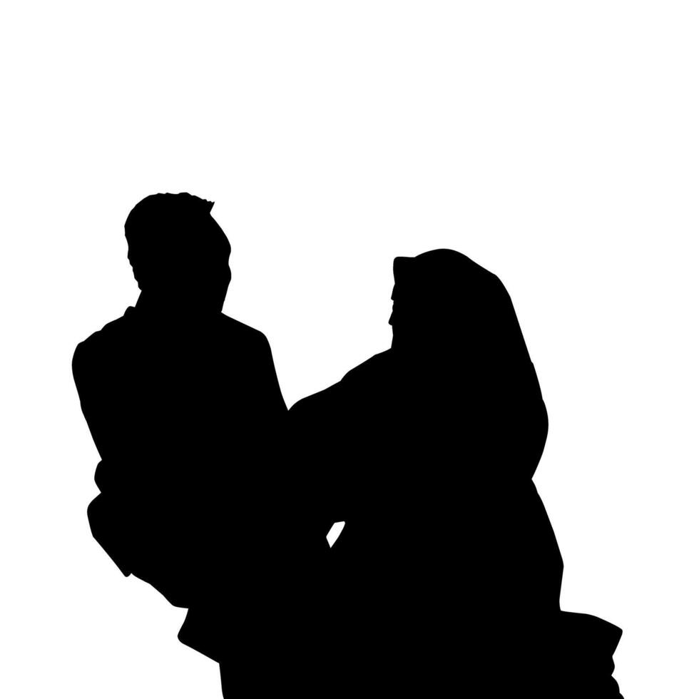 silhouet van een paar samen. perfect voor stickers, tatoeages, logo's, banier elementen, spandoeken, pictogrammen vector