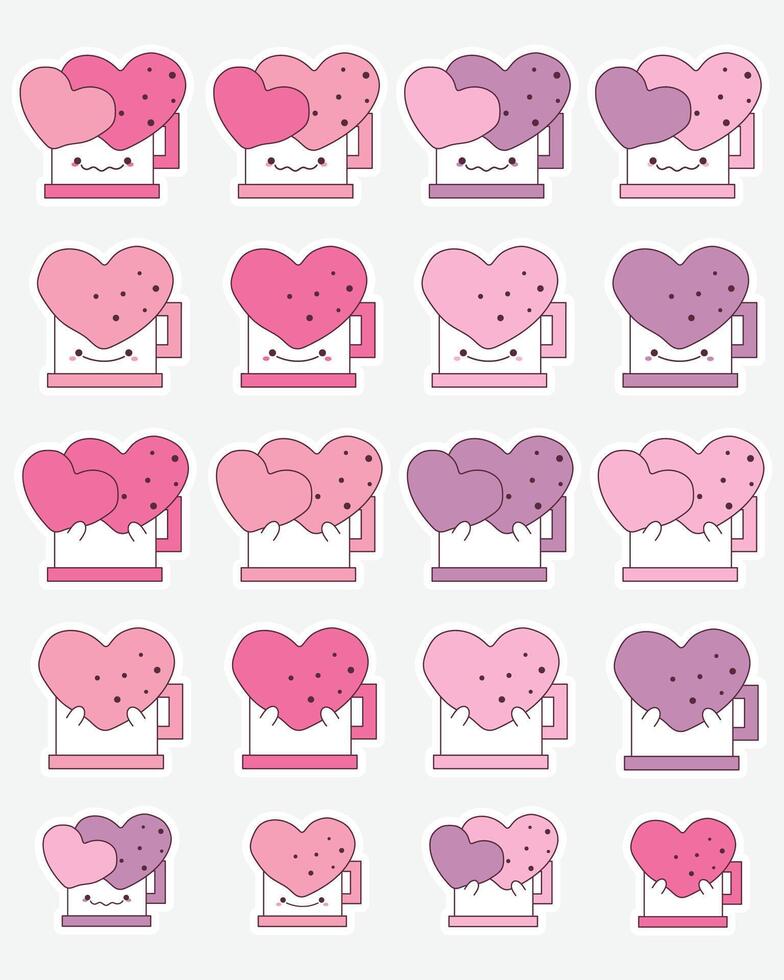 reeks van Valentijnsdag dag stickers, insigne en meer. vector