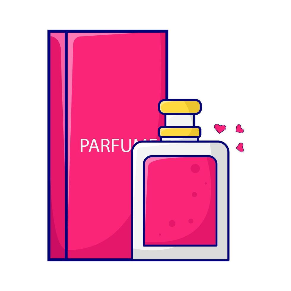 fles parfum met doos verpakking illustratie vector