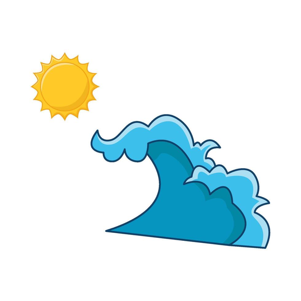 zee Golf met zon illustratie vector