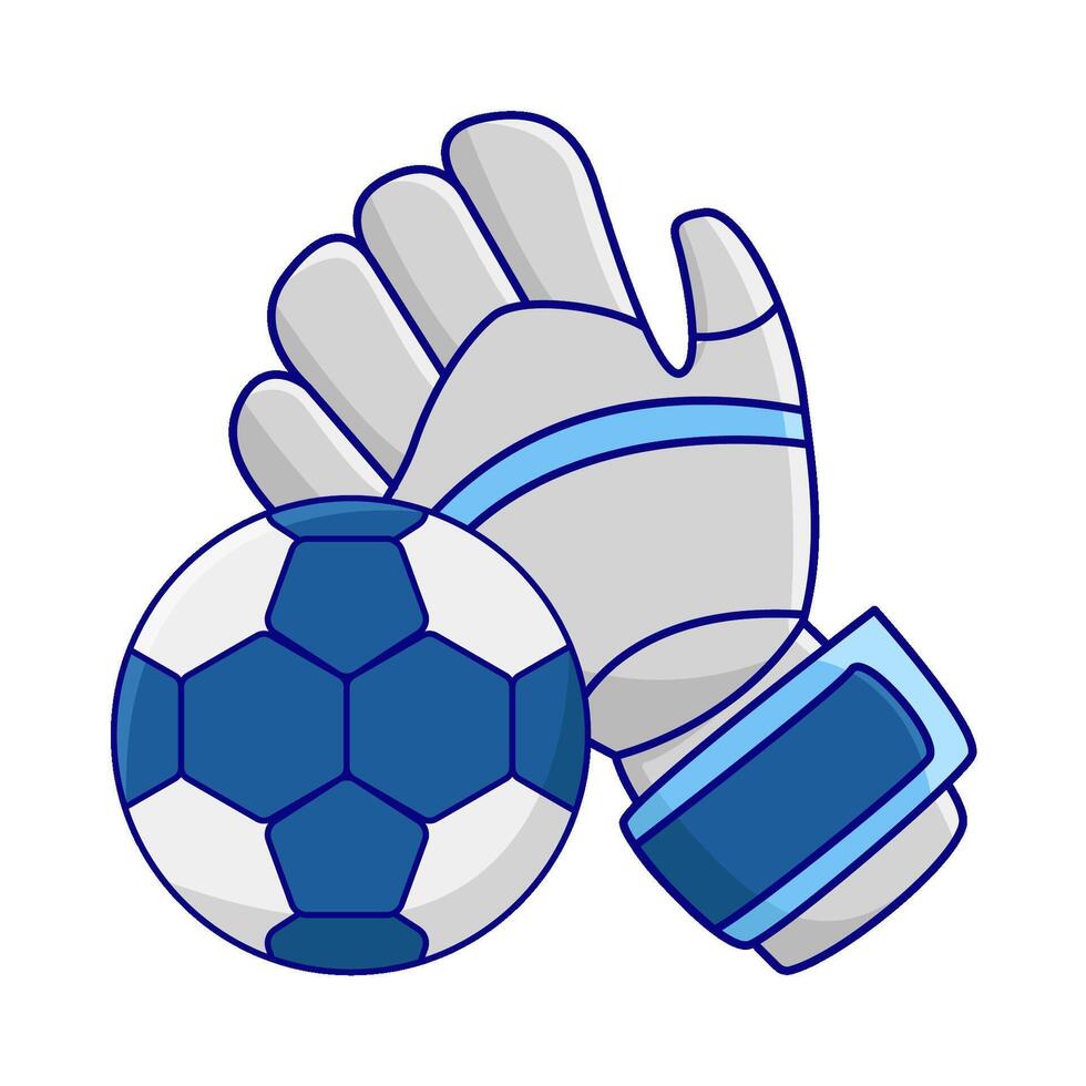voetbal bal in handschoenen doelman illustratie vector