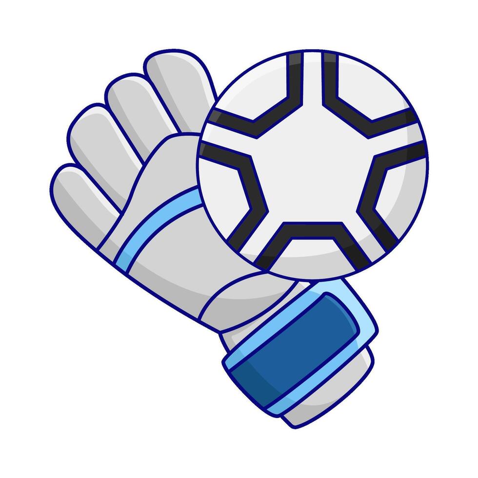 voetbal bal in handschoenen doelman illustratie vector