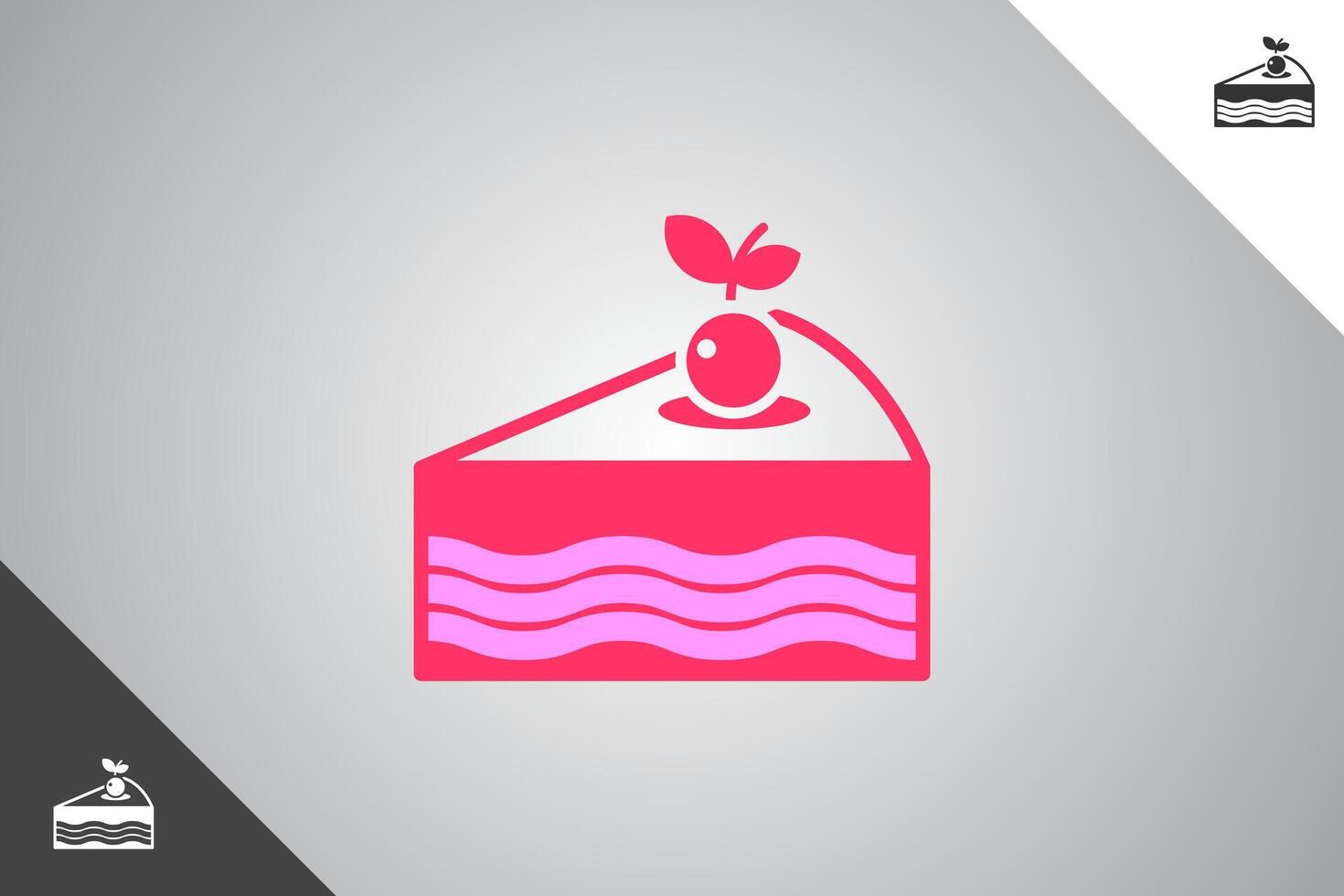 stuk van taart ontwerp element. bakkerij, cakes en gebakjes logo identiteit sjabloon. perfect logo voor bedrijf verwant naar bakkerij, cakes en gebakjes. geïsoleerd achtergrond. vector eps 10.