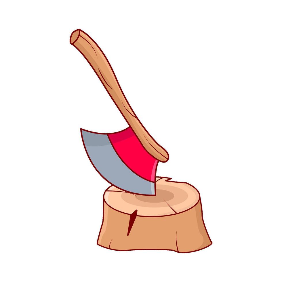 bijl met hout illustratie vector