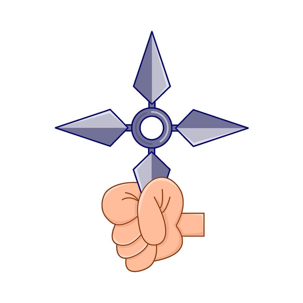 shuriken in hand- illustratie vector