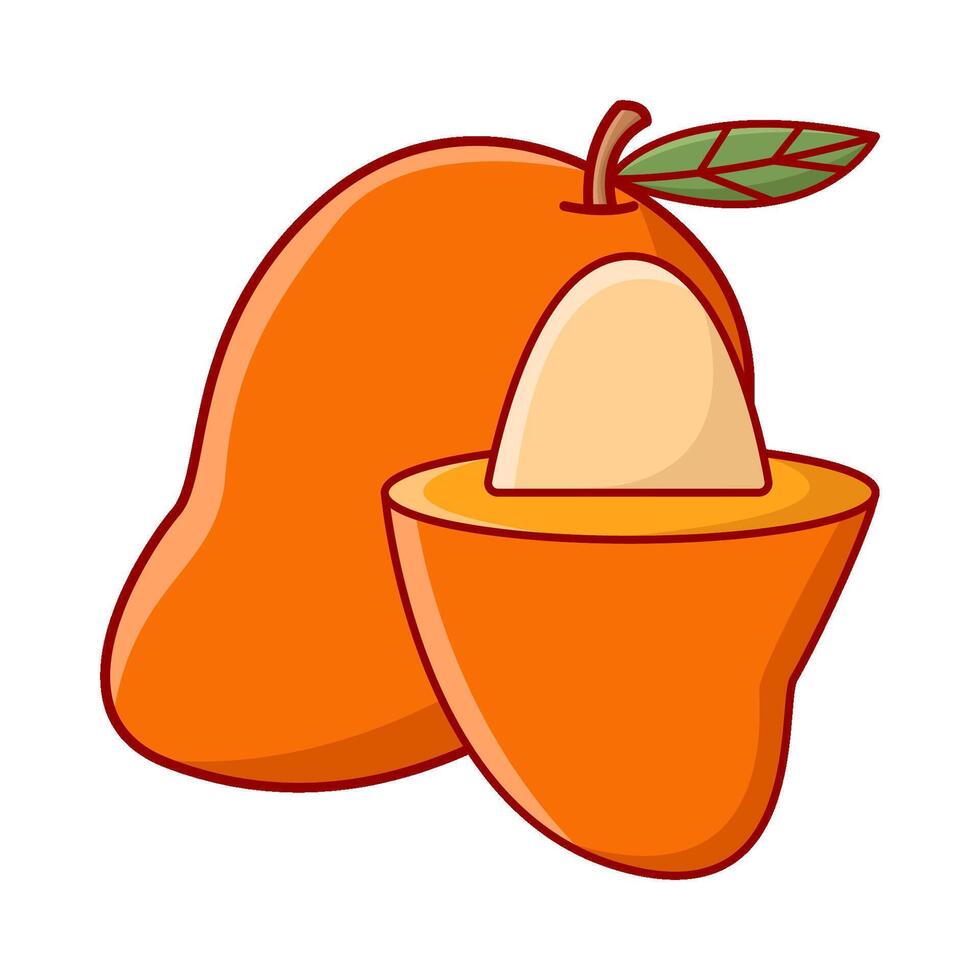 mango fruit met plak mango illustratie vector