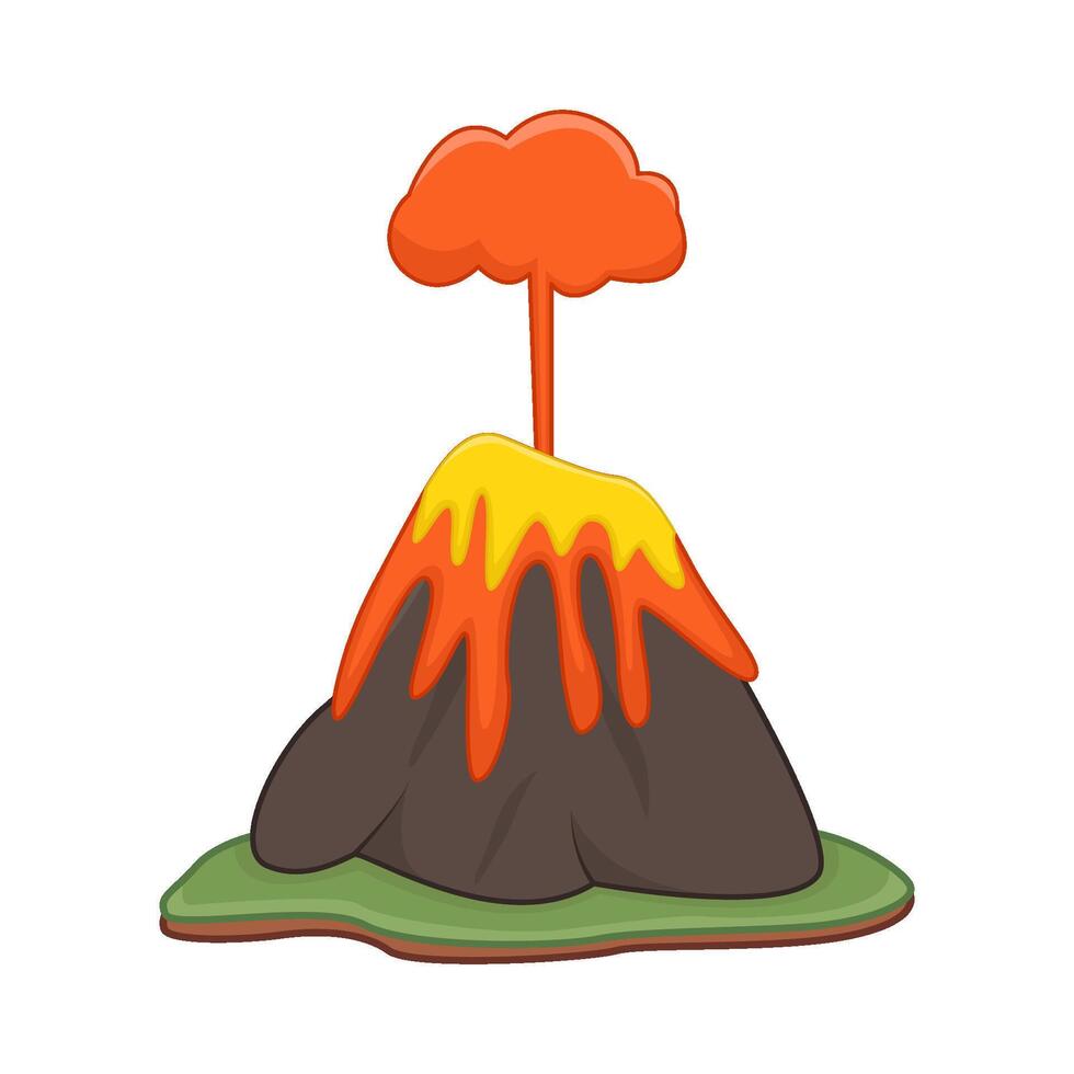 vulkaan met brand illustratie vector