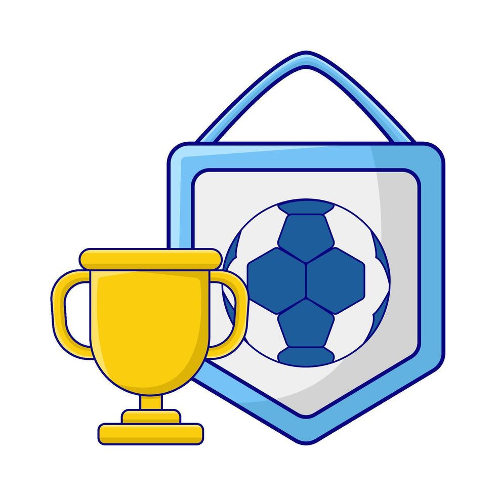 voetbal in kader met trofee illustratie vector