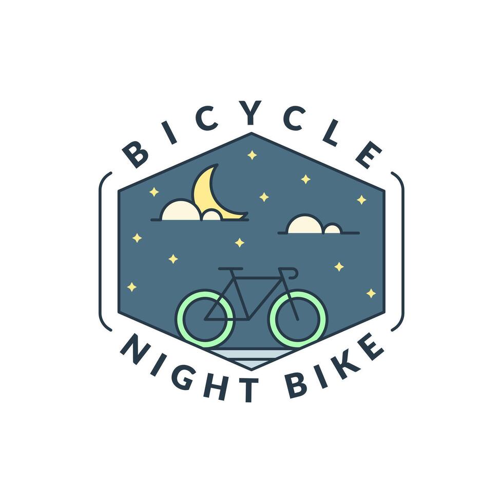 nacht fietsen monoline of lijn kunst stijl vectorillustratie vector