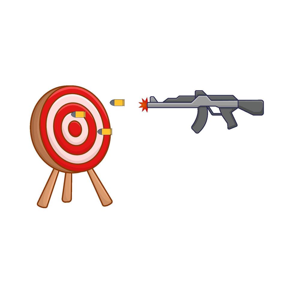 jachtgeweer, kogel met pijl bord illustratie vector