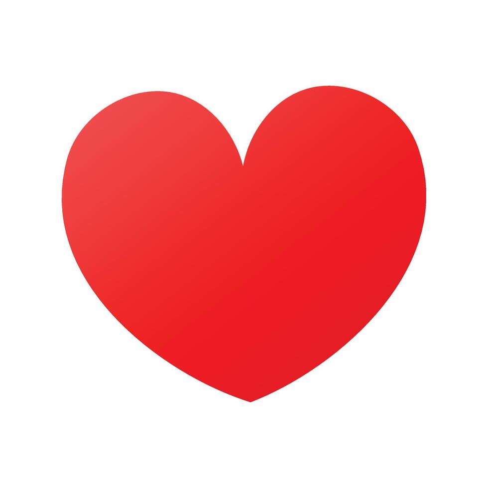 vector illustratie van hart symbool in rood kleur geïsoleerd Aan wit achtergrond