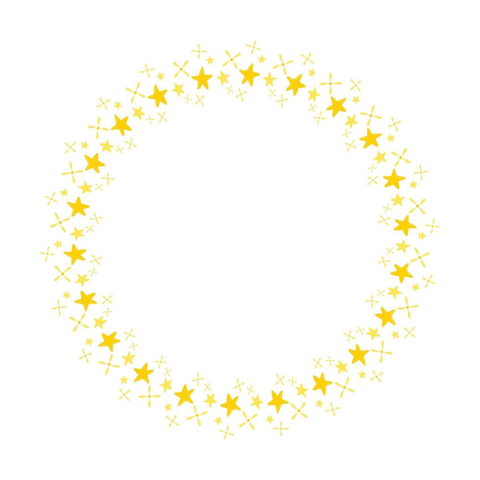 vector gouden cirkel kader van ster vorm geïsoleerd Aan wit