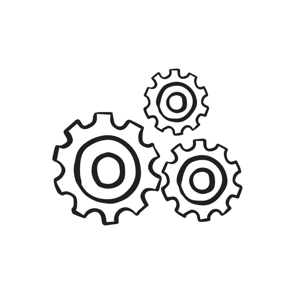 vector instelling icoon vector met werk tand uitrusting element tandwiel mechanisme symbool