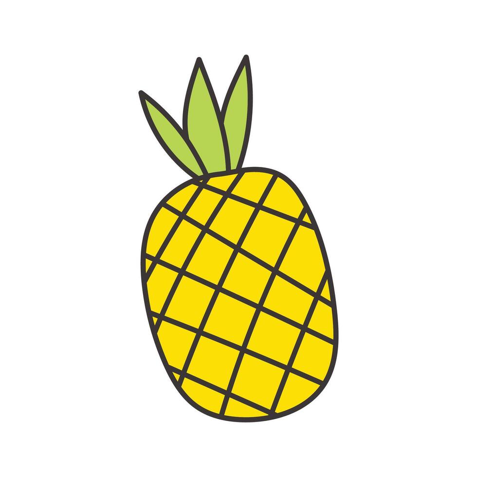 vector ananas fruit drijvend tekenfilm vector icoon illustratie voedsel