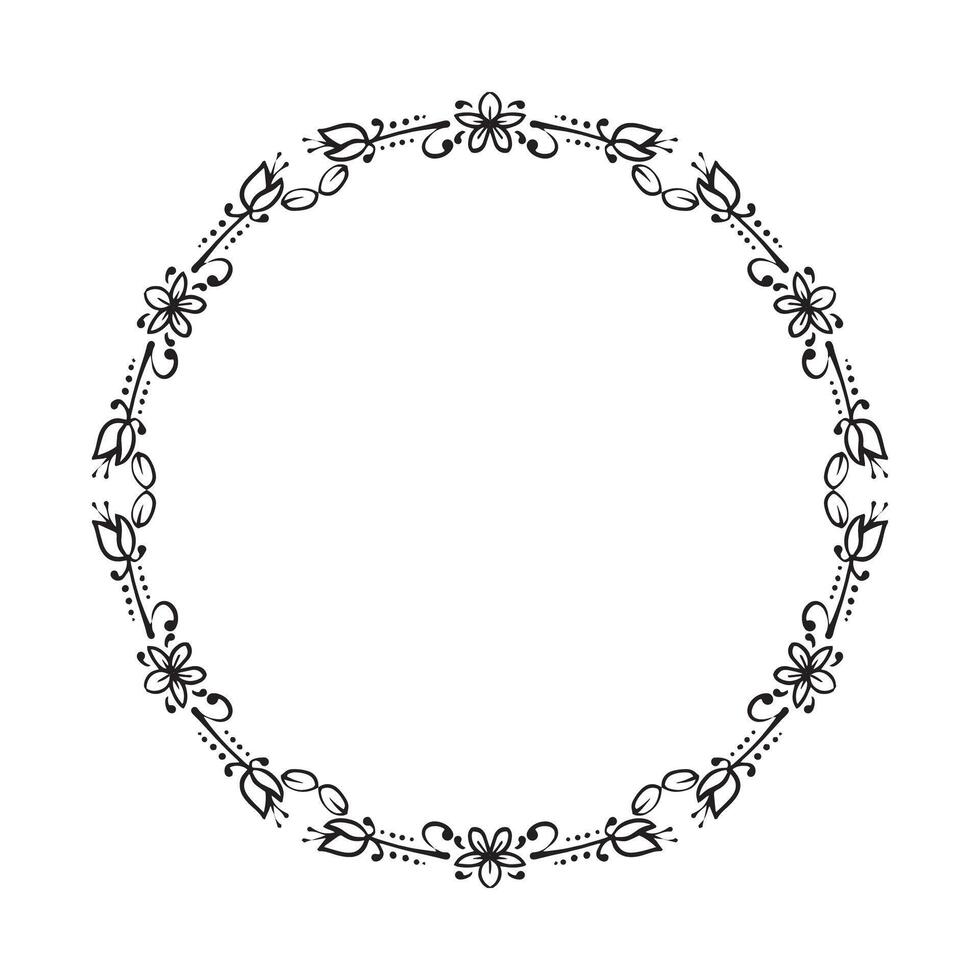 vector decoratief bloemen ronde element Aan wit achtergrond