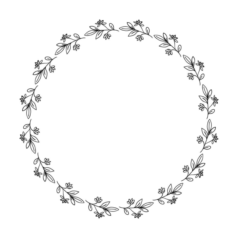 vector hand- getrokken bloemen krans illustratie Aan wit
