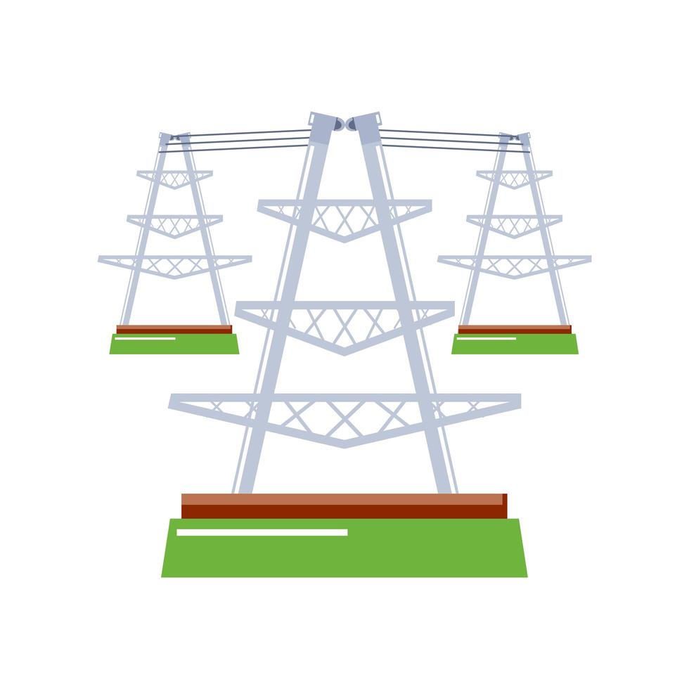 hoogspanningslijnen en elektrische pylonen energie vector