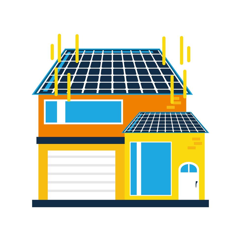 hernieuwbare energie slim huis met zonnepaneel vector