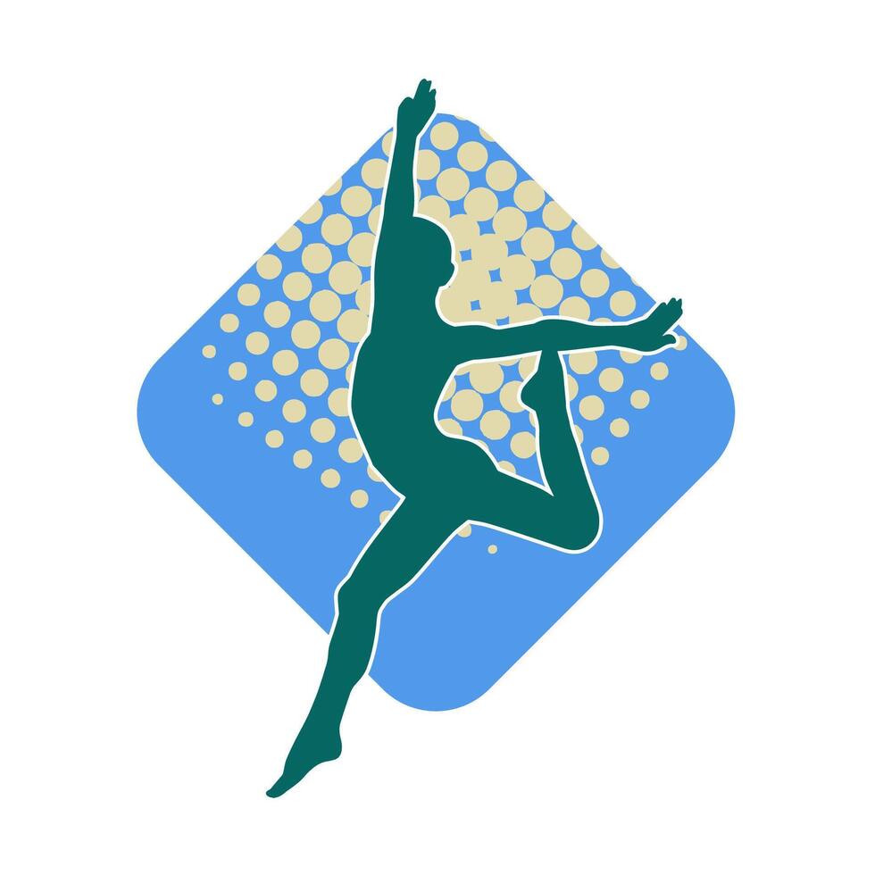 silhouet van een vrouw ballet danser in actie houding. silhouet van een ballerina meisje dansen houding. vector