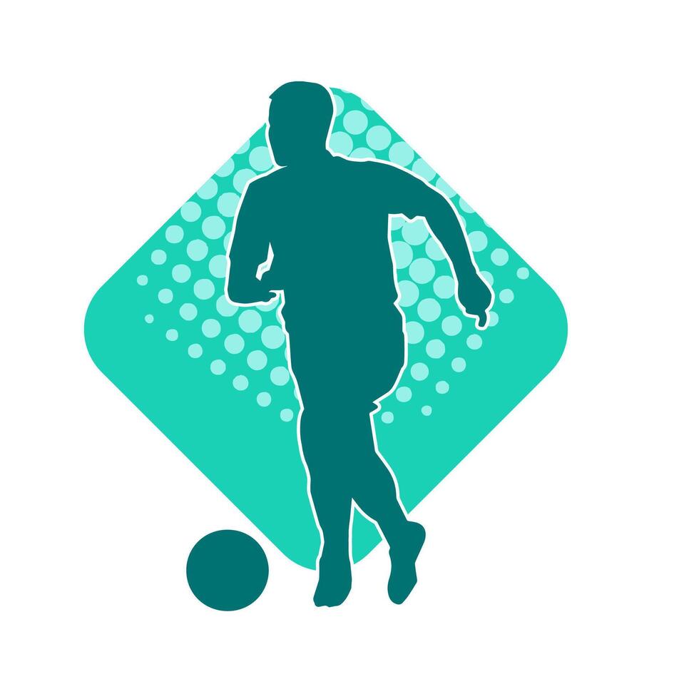 silhouet van een mannetje voetbal speler schoppen een bal. silhouet van een Amerikaans voetbal speler in actie houding. vector