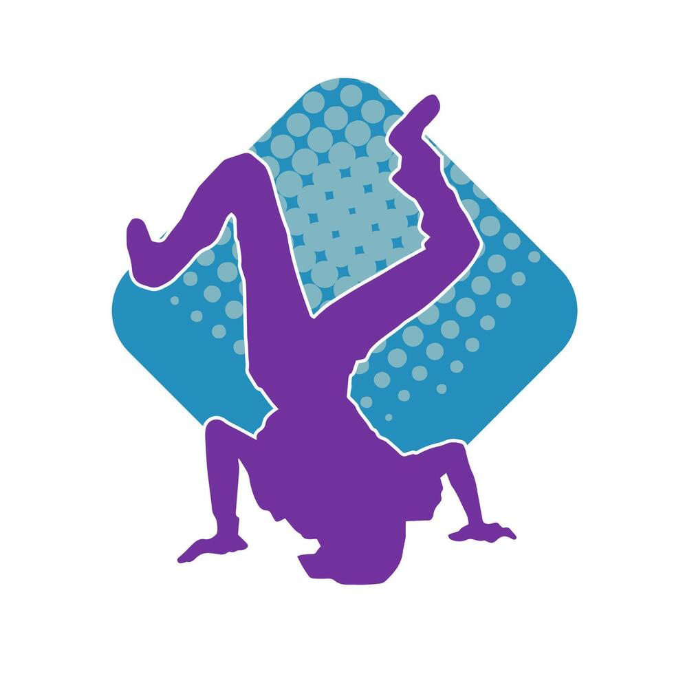 silhouet van een mannetje danser aan het doen hand- staan houding. silhouet van een Mens dansen houding. vector