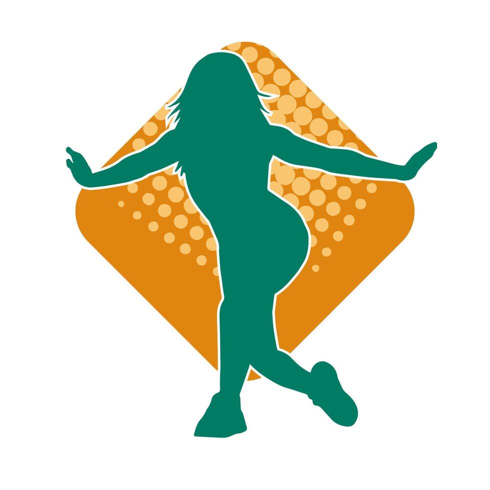 silhouet van een slank vrouw in dans houding. silhouet van een vrouw dansen. vector