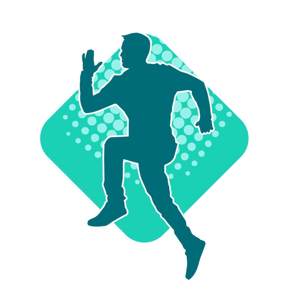 silhouet van een Mens in dansen houding. silhouet van een mannetje danser in het uitvoeren van houding. vector