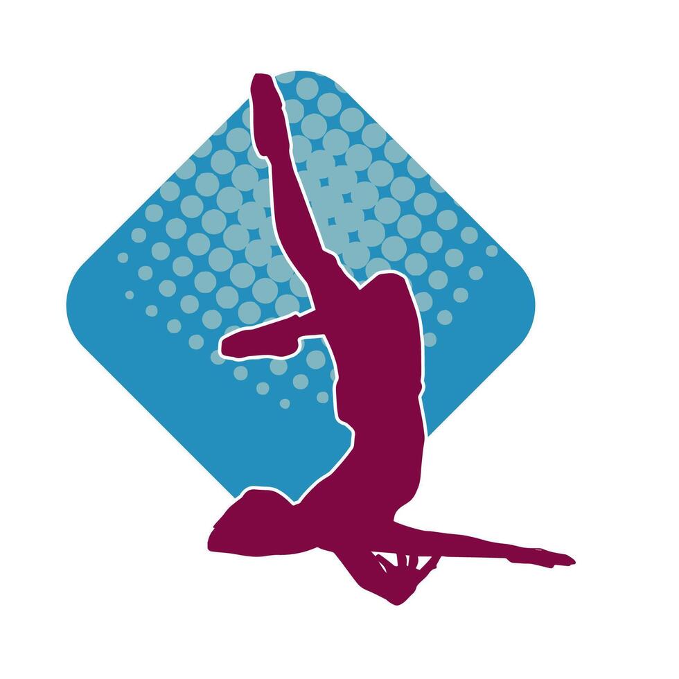 silhouet van een vrouw ballet danser in actie houding. silhouet van een ballerina meisje dansen houding. vector