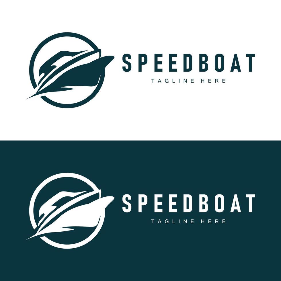 snelheid boot logo ontwerp, illustratie van een sport- boot sjabloon, gemakkelijk modern snel boot merk vector