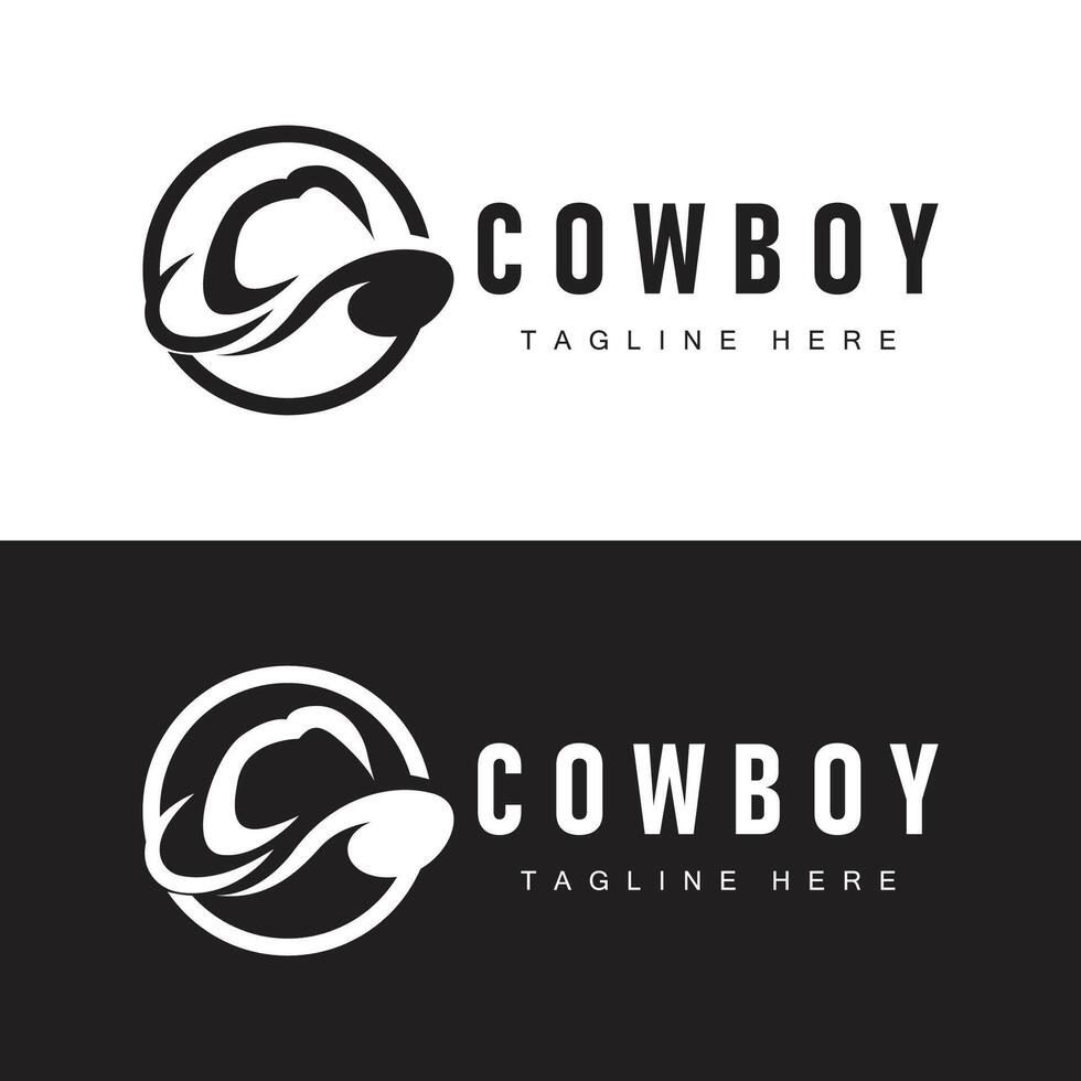 cowboy hoed logo vector hoed illustratie lijn Texas rodeo cowboy sjabloon ontwerp