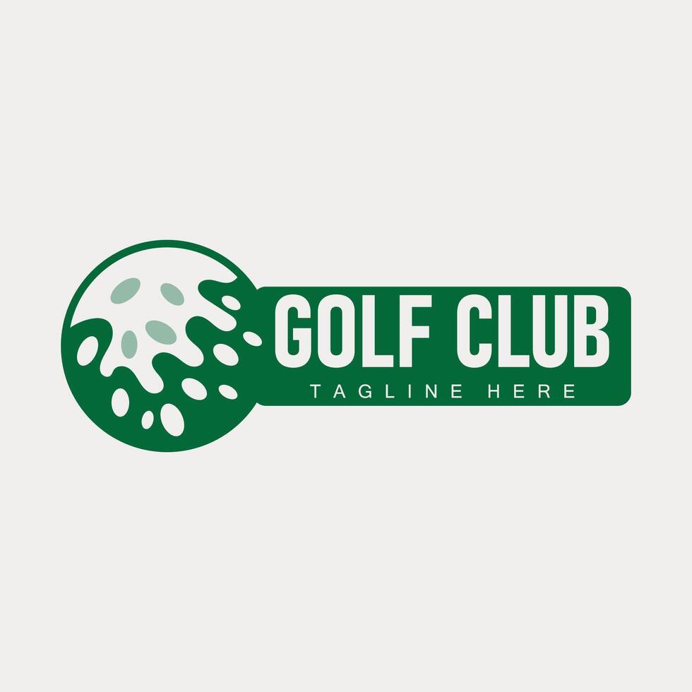 golf club logo ontwerp en buitenshuis sport vector golf stok en bal sjabloon illustratie