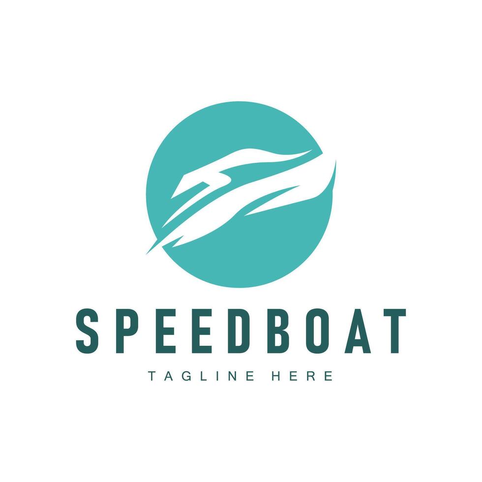 snelheid boot logo ontwerp, illustratie van een sport- boot sjabloon, gemakkelijk modern snel boot merk vector