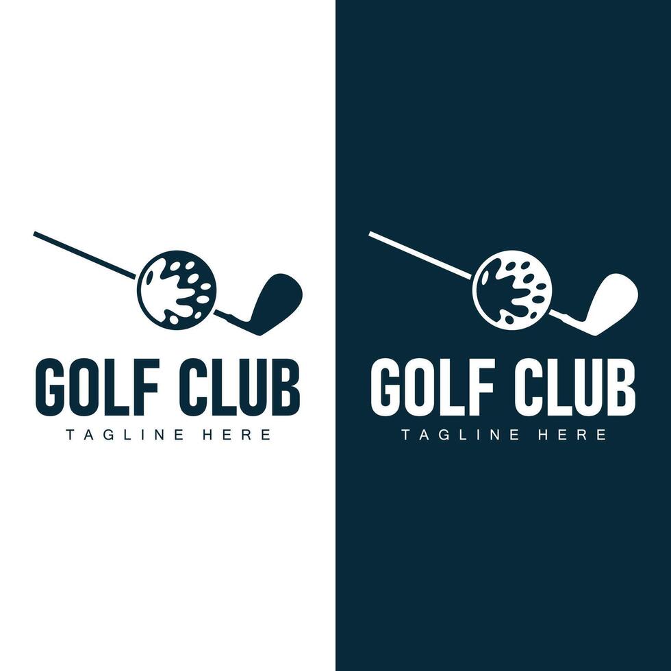 golf club logo ontwerp en buitenshuis sport vector golf stok en bal sjabloon illustratie