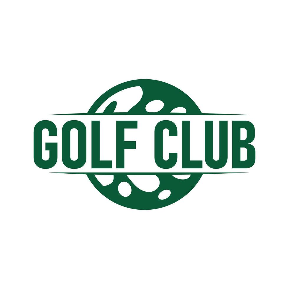 golf club logo ontwerp en buitenshuis sport vector golf stok en bal sjabloon illustratie