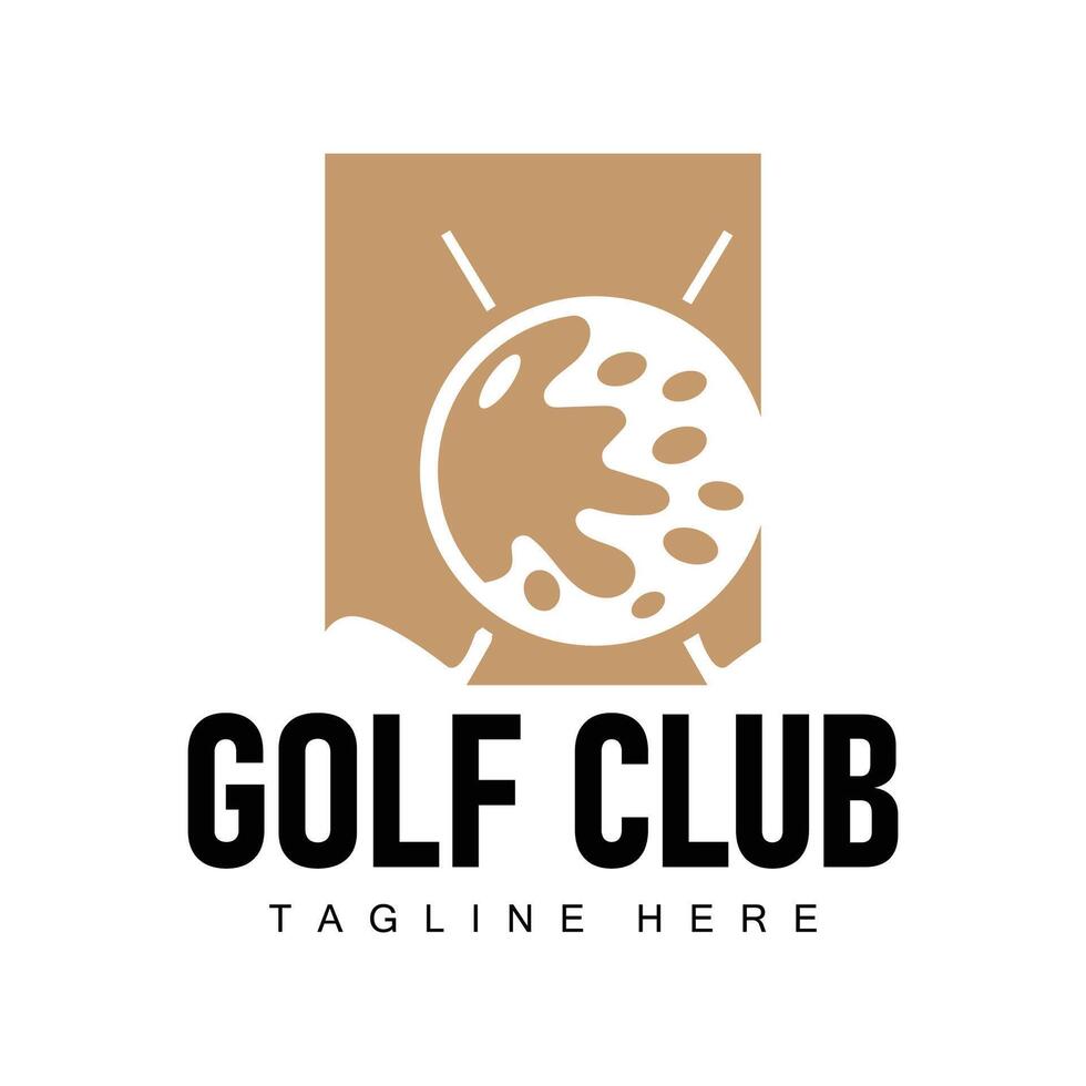 golf club logo ontwerp en buitenshuis sport vector golf stok en bal sjabloon illustratie