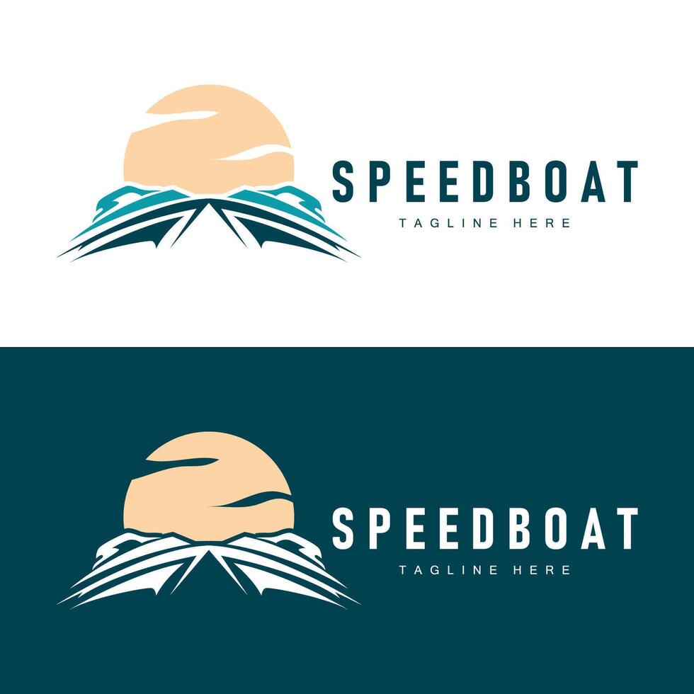 snelheid boot logo ontwerp, illustratie van een sport- boot sjabloon, gemakkelijk modern snel boot merk vector