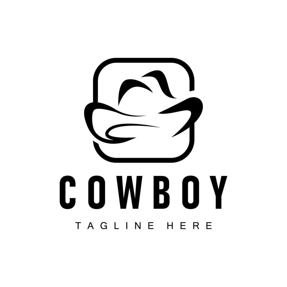 cowboy hoed logo vector hoed illustratie lijn Texas rodeo cowboy sjabloon ontwerp