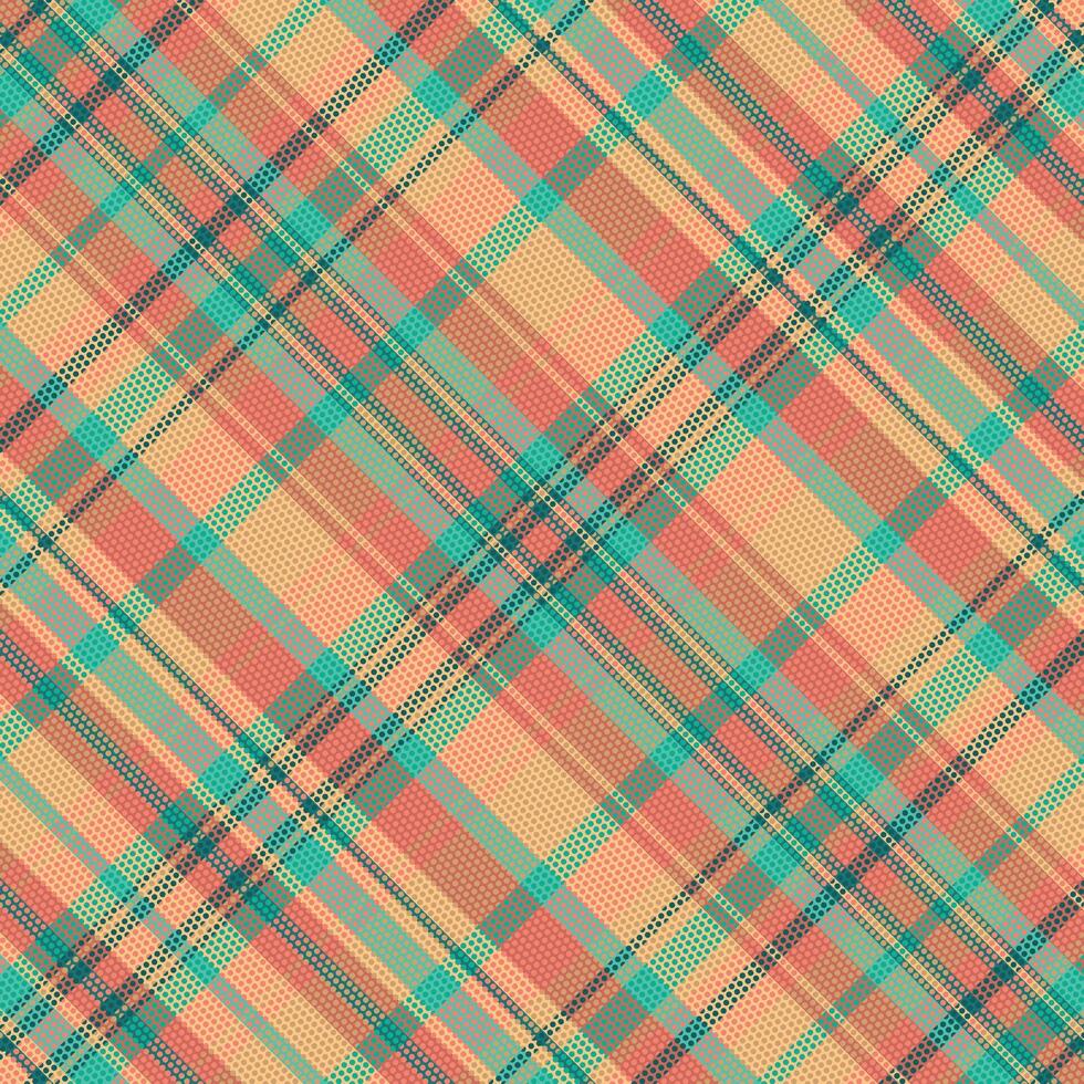 tartan geruit patroon met textuur en zomerkleur. vector