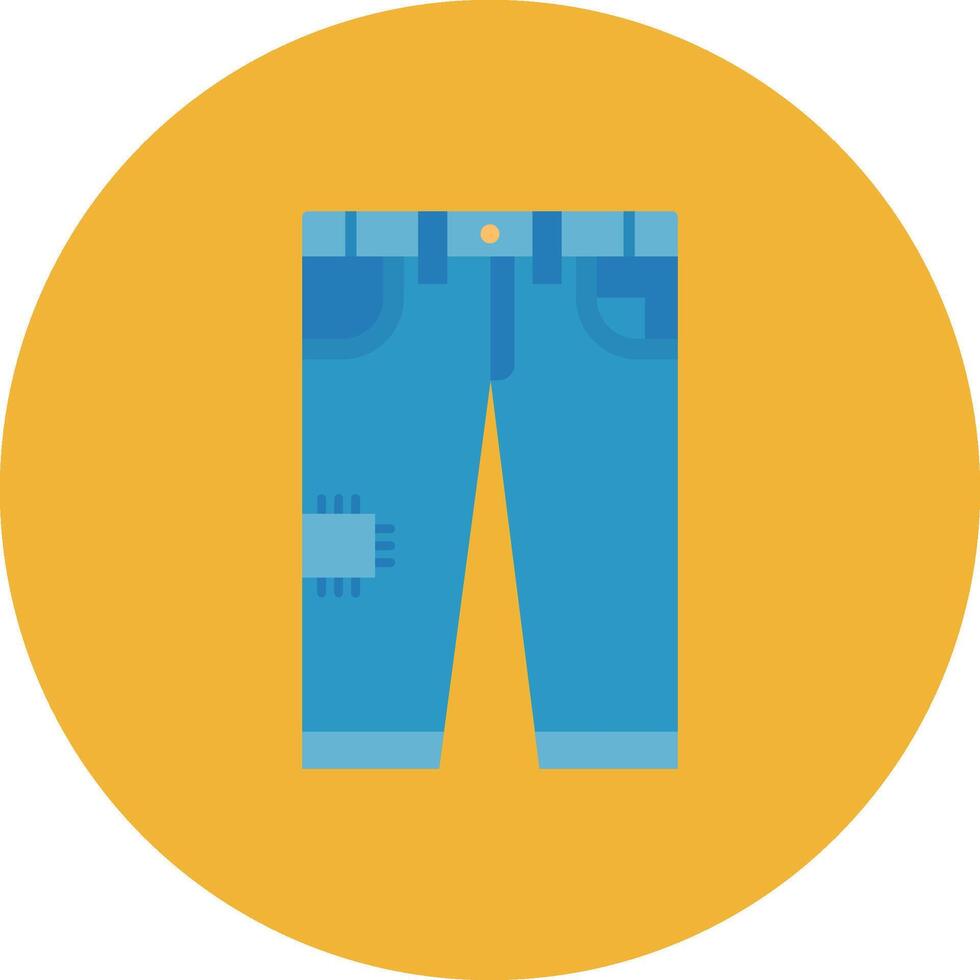 jeans vlak cirkel icoon vector