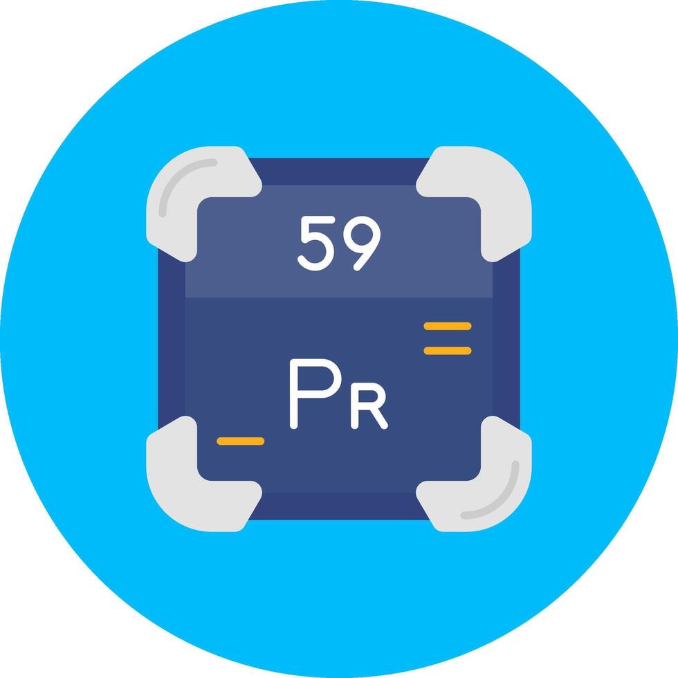 praseodymium vlak cirkel icoon vector