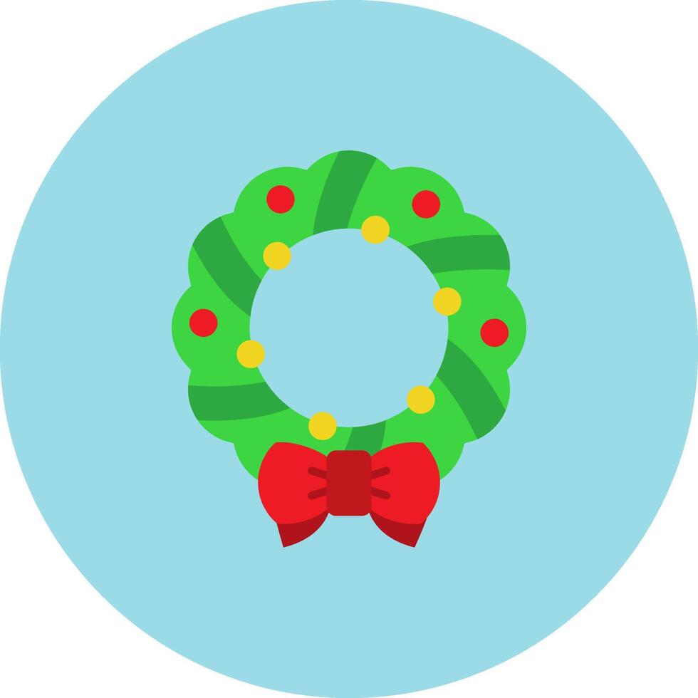 Kerstmis krans vlak cirkel icoon vector