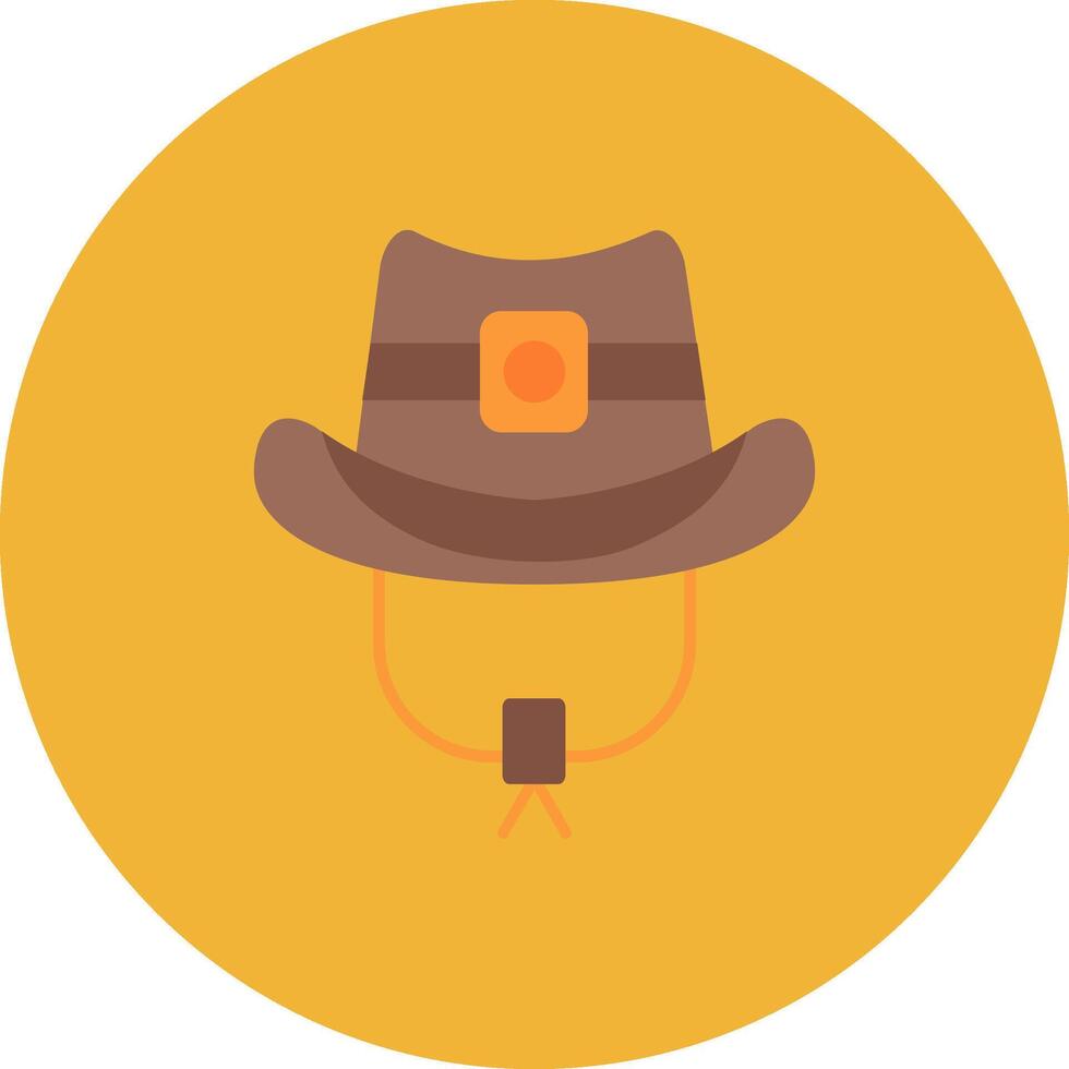 cowboy hoed vlak cirkel icoon vector